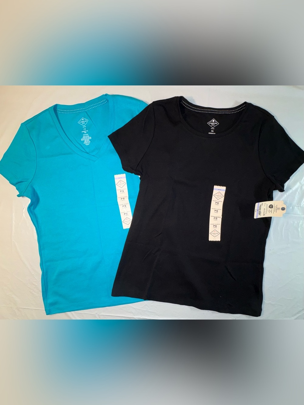 Bundle of 2 NWT Tees: V-Neck Blue and Crew Neck Black